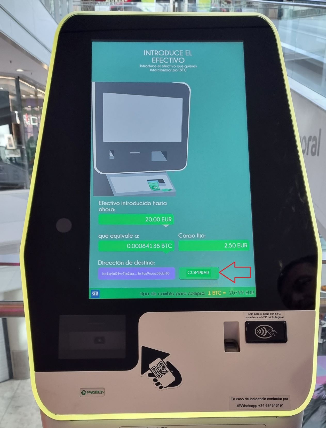 confirm the purchase of cryptocurrency at a crypto ATM