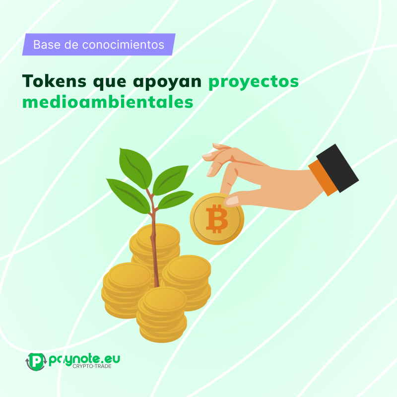 La imagen ilustra el concepto de apoyar proyectos ecológicos a través de inversiones en criptomonedas, lo que refleja la importancia del desarrollo sostenible.